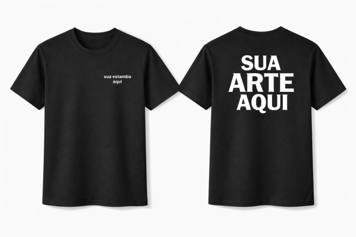 Camiseta algodão personalizada frente e costas 