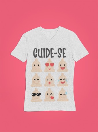 Camiseta Gola V Campanha Contra Aids Malha Fria