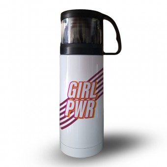 Garrafa Térmica de Inox com Copo - 300ml - Girl Pwr