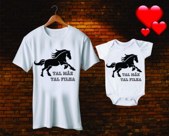 Camiseta Tal Mae Tal Filha Body Kit 2 Peças Cavalo