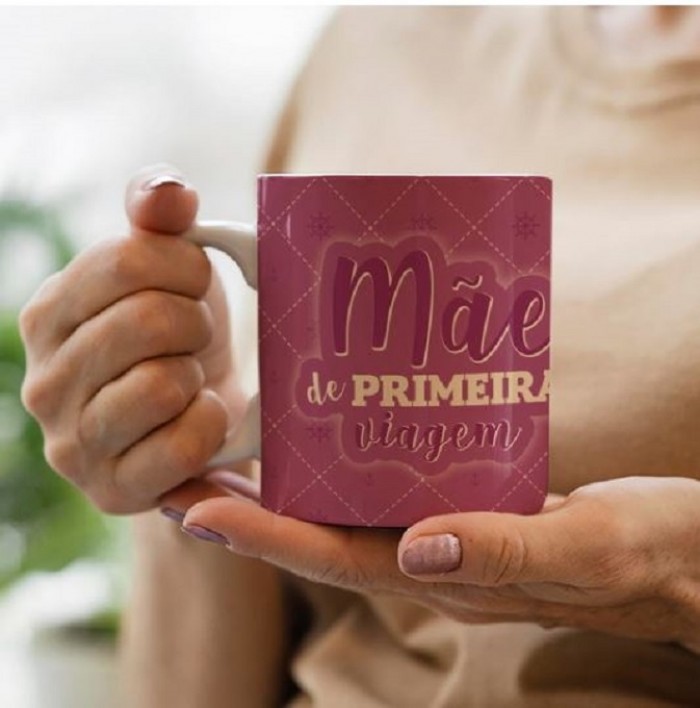 Caneca Mãe de Primeira Viagem Menina Menino