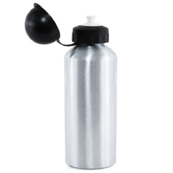 Squeeze de Alumínio Bico Bolinha Garrafa 500ml Personalizada Cor Prata