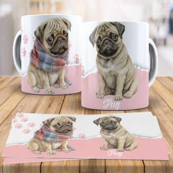 Caneca Xícara Raças Pet - Pug