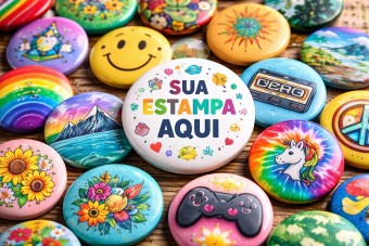 Botton Personalizado com Sua Estampa Sem Pedido Mínimo