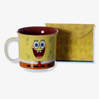 Caneca Bob Esponja 350ml Xicara Cerâmica Caixa Colecionável