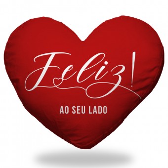 Almofada Coração Feliz ao Seu Lado