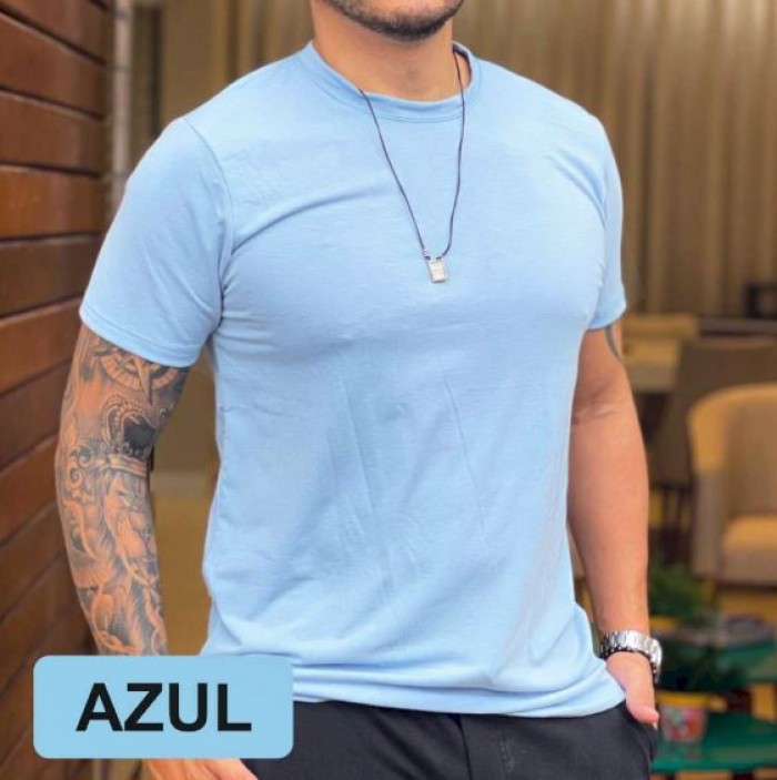 Camiseta unissex adulto personalizada como desejar Cor Azul Bebe Tamanho P