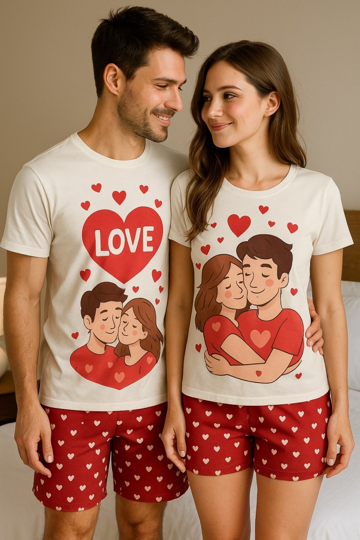 Pijama Curto Casal 100% Personalizado