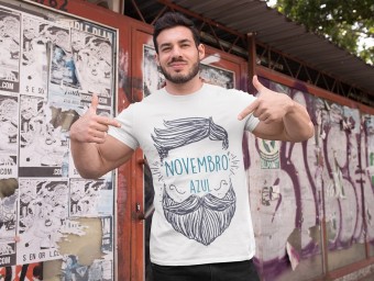 Camiseta Novembro Azul Poliamida
