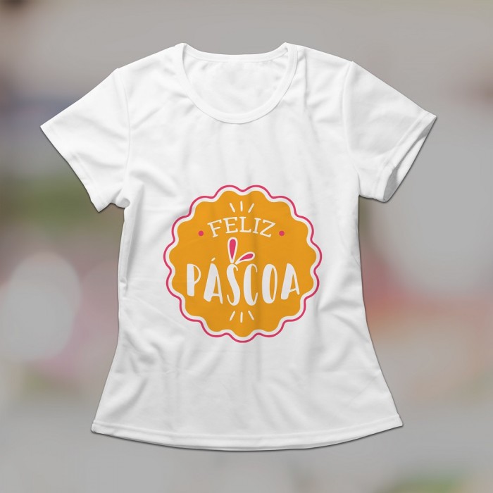 Camiseta Baby look Personalizada Pascoa Frase, Foto, Banda, Marca, Logo, Time
