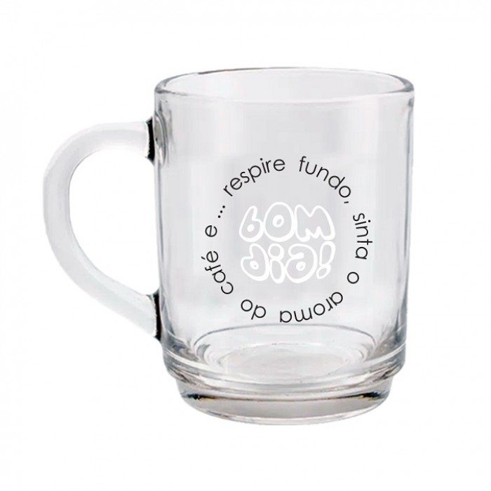 Caneca de vidro - life - frases motivacionais 