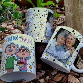 Caneca Avos Cute Personalizada com Foto, Nome, Como Desejar