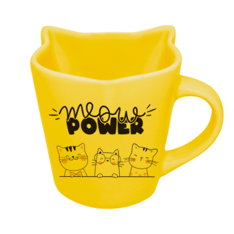 Caneca 3d Orelhinha Gato - Life - Meow Power - I Love Cats - Miau