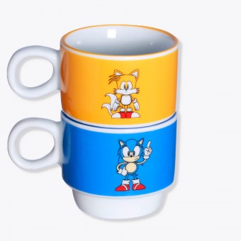 Kit Xicaras Empilháveis C/ 2 peças Personagens Sonic Tails