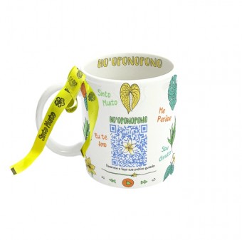 Caneca 300ml + Fitilho - Ho'oponopono - Qr Code