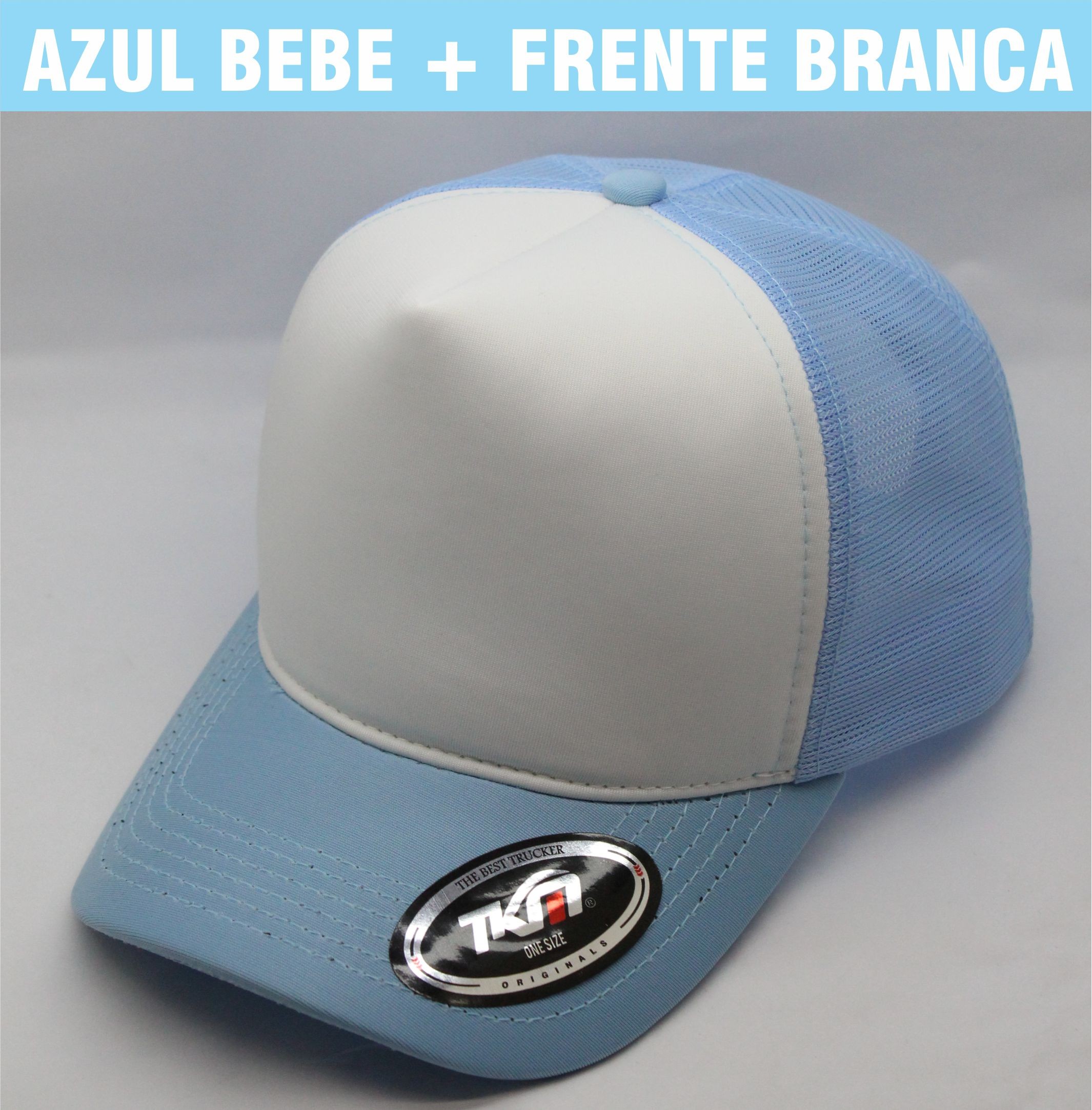Azul bebe e branco
