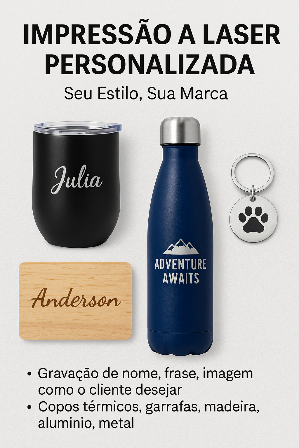 Impressão a Laser Personalizada Seu Estilo, Sua Marca | Vira Arte ...